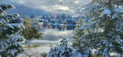 Here's a photo from winter of the lake from the primary bedroom.
