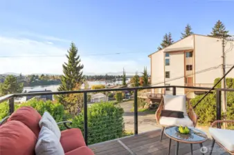 Main level deck off the family room and kitchen on the main level.