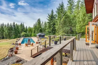 Expansive decking off Kitchen & Great room.