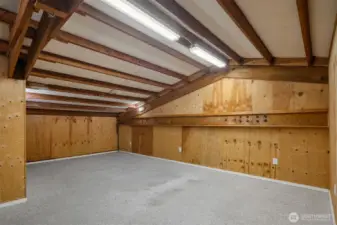 Tremendous storage space in upper level of shop