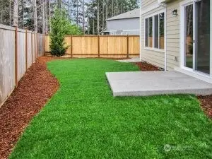 Back-yards fully fenced with 6’ cedar privacy fencing. Photo for illustration only, not actual.