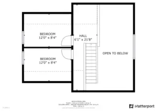 Second Level Floor Plan    The second level floor plan provides an overview of the private bedrooms and loft area, offering comfort and privacy for family or guests.