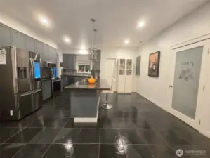 Kitchen has heated floors