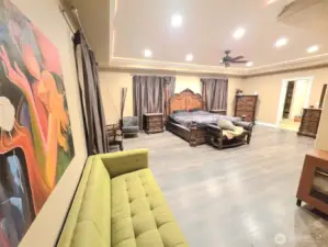 Entering master bedroom, take a look at that lighting