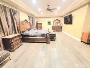 Master bedroom looking towards master bathroom