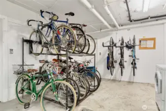 Biks storage + a storge space.