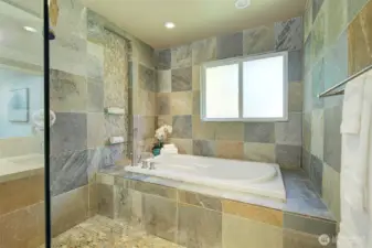 Spa-like Primary Bathroom with jetted tub