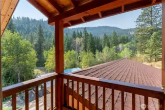 One of the upstairs decks