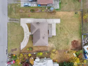 Directly above the house