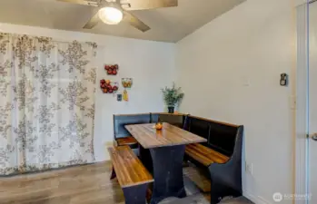 Dining nook set optional.