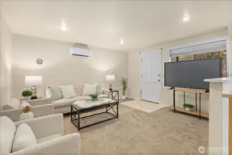 A private entrance for guests, roommates or tenants! A generous sized basement roughly 1,085 /- sqft with lots of possibilities.