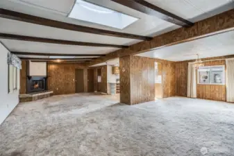 Enter to find an inviting living room with adjoining dining room.