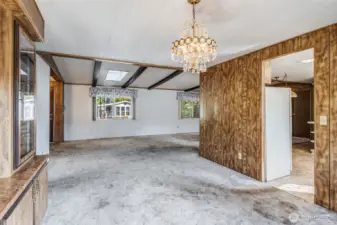 Another view of the living room showing it open to the main living room.