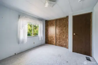 The second bedroom has great closet space.