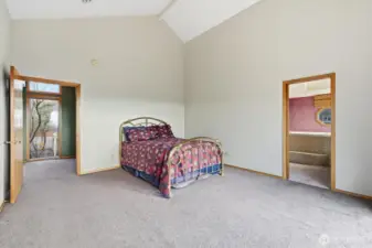 Upper Level Primary Bedroom w/ Vaulted Ceiling