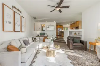 Family room flows easily to the kitchen and breakfast nook