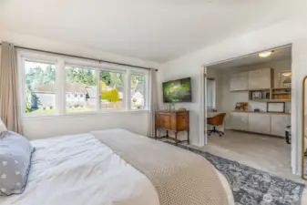 Den/office is conveniently located off the primary bedroom