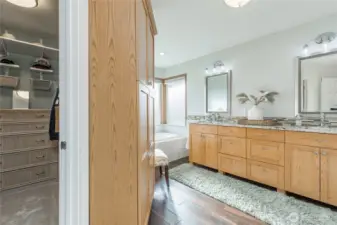 Primary bath with spacious walk-in closet