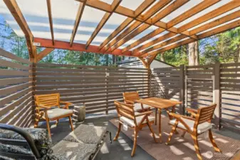 Private patio for the studio.