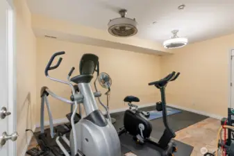 Gym off of the office space.