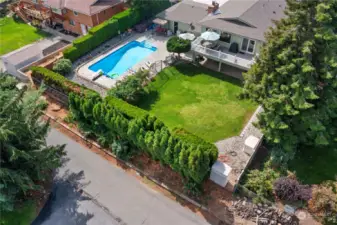 Park-like private yard with pool and views!