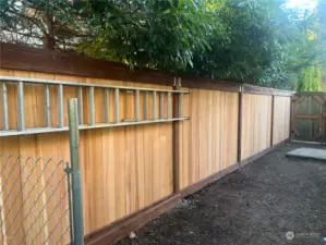 Brand new fence in back yard