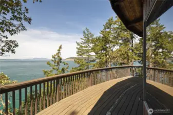 The view deck above the water. The perfect place to relax and watch wildlife, boats, and those perfect island sunsets.