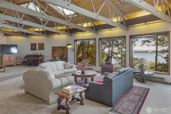 The spacious living room area.