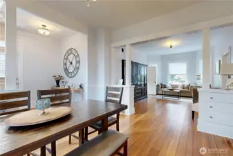 Dining room into living room