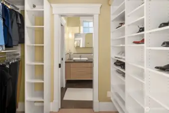 One of two primary suite closets
