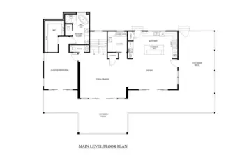Main level floor plan of house plan being permitted on this lot