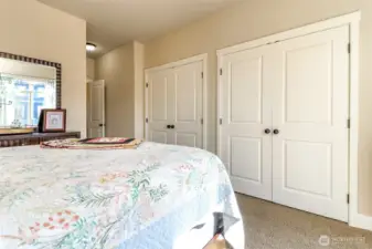 Big double closets run the length of the wall.. so much clothing space!