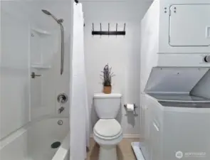 Stacked washer and dryer