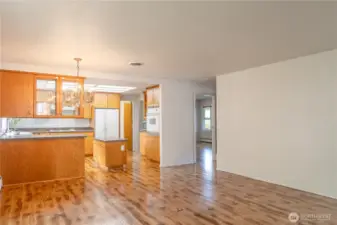 Family room looking towards the kitchen