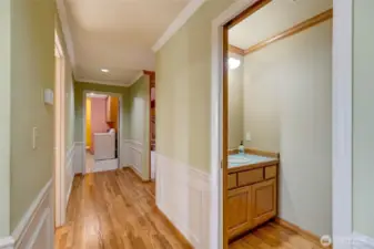 Quarter bath on the main floor.