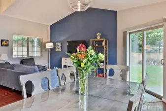 Nice Look at Vaulted Ceilings! There is room for Dining table - near the kitchen...easy to serve and stay connected!