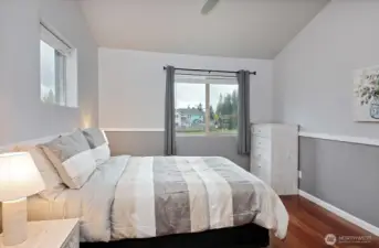 1st large bedroom to the left of the top of the stairs. Nice views of the golf course!