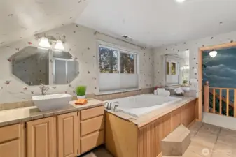 Master bath with soaking tub and separate shower