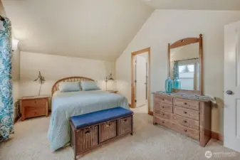 primary bedroom with walk in closet