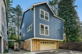 back of house with spacious  500 sq ft garage