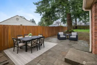 Virtually staged to showcase ease of use patio