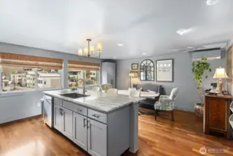 Oversized island for gathering