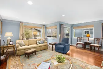 Living area seamlessly flows to the view deck