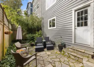 Stone patio in a most- private setting