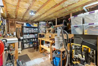 Extra storage and shop space to complete all of your projects.