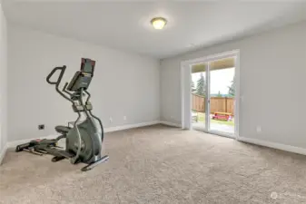 Lower level bonus room with slider access to the backyard and patio.  A gate on the side of the fence makes this living space fantastic for taking on a tenant or multigenerational living!