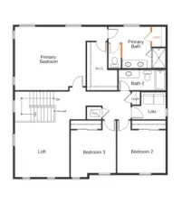 Upper floor layout.