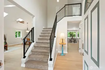 Entry Way with new custom Railing