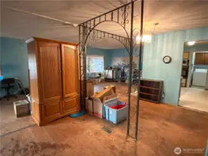 Open living and dining room needs some TLC.