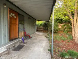 Fenced in back yard.